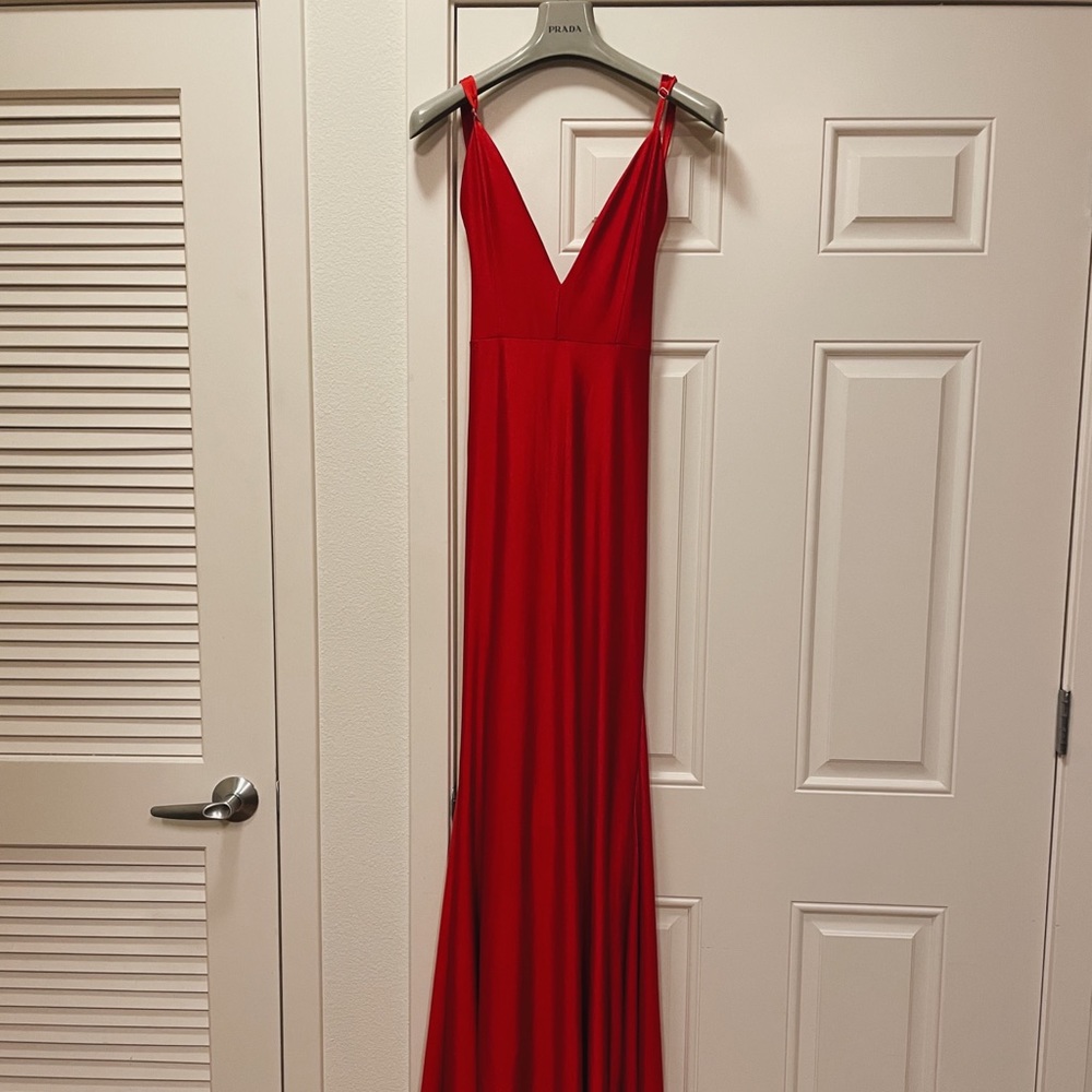 Red maxi evening dress